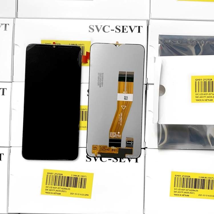 100% หน้าจอ LCD มือถือเดิม สําหรับ  A03S Service Pack LCDS  A037 คุณภาพสูง โทรศัพท์จอ Pantalla