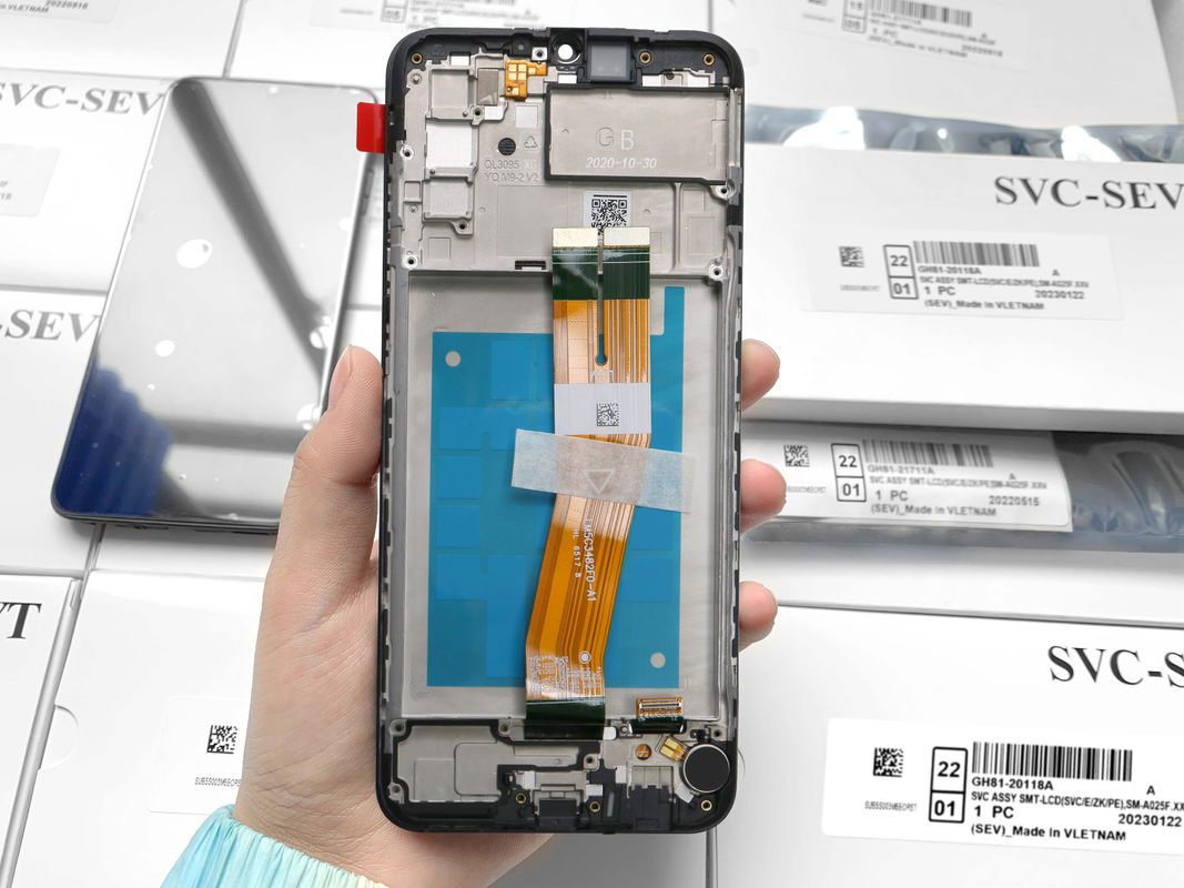 ขายปลีก A02S LCD lcd With Frame สําหรับ  A02S โรงงานจอสัมผัส  A025 Service Pack LCDS กางเกง