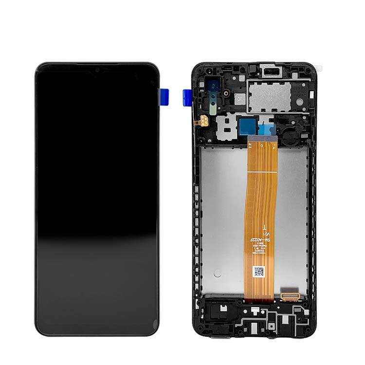 A02 LCD Display With Frame For  A022 เครื่องดิจิทไซส์จอสัมผัสเดิม Pantalla  A02 แซร์วิสแพ็ค LCDS