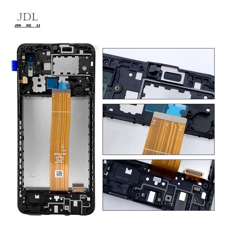 A02 LCD Display With Frame For  A022 เครื่องดิจิทไซส์จอสัมผัสเดิม Pantalla  A02 แซร์วิสแพ็ค LCDS