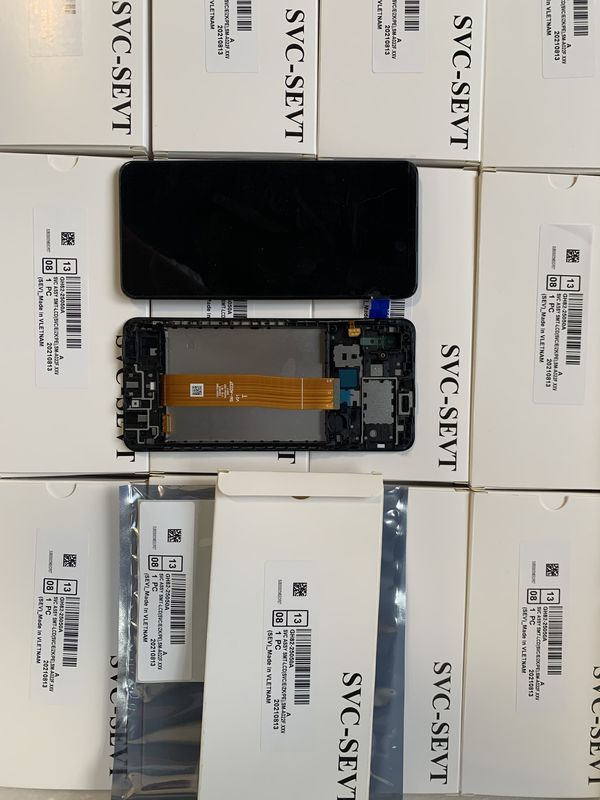 A02 LCD Display With Frame For  A022 เครื่องดิจิทไซส์จอสัมผัสเดิม Pantalla  A02 แซร์วิสแพ็ค LCDS