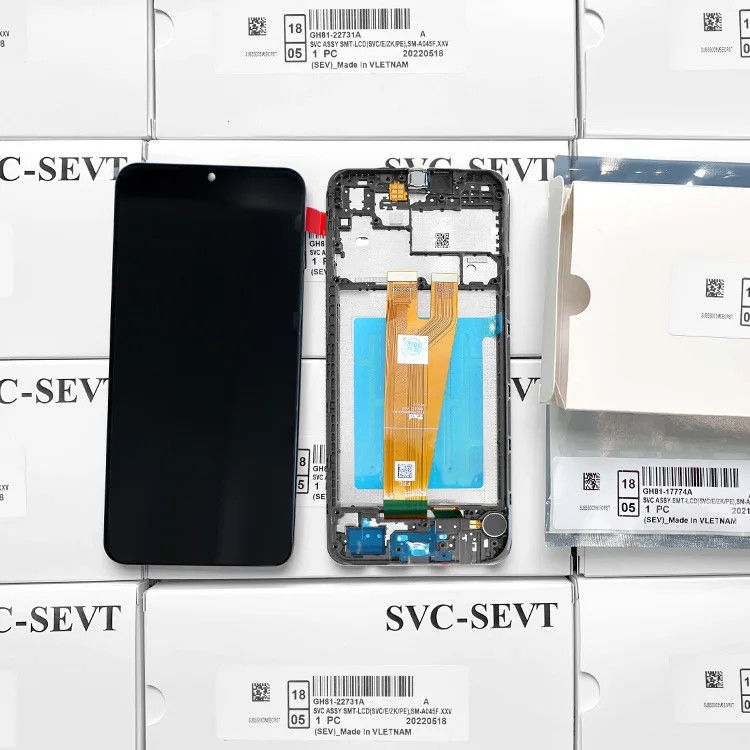 A045 จอ LCD พร้อมกรอบ สําหรับ  a045 มือถือ โทรศัพท์มือถือ ทัช Pantalla  A04 แผ่นจอ LCD ของเดิม
