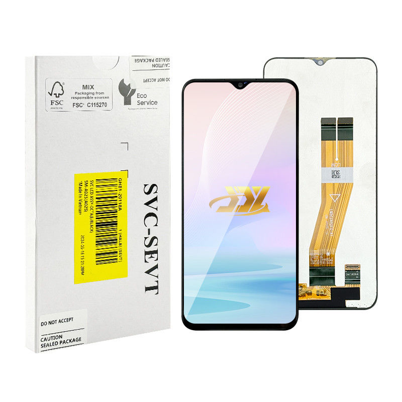จอจอ LCD สีดํา แทน MOQ 5 ชิ้น สําหรับ A02S โมเดล โทรศัพท์มือถือ