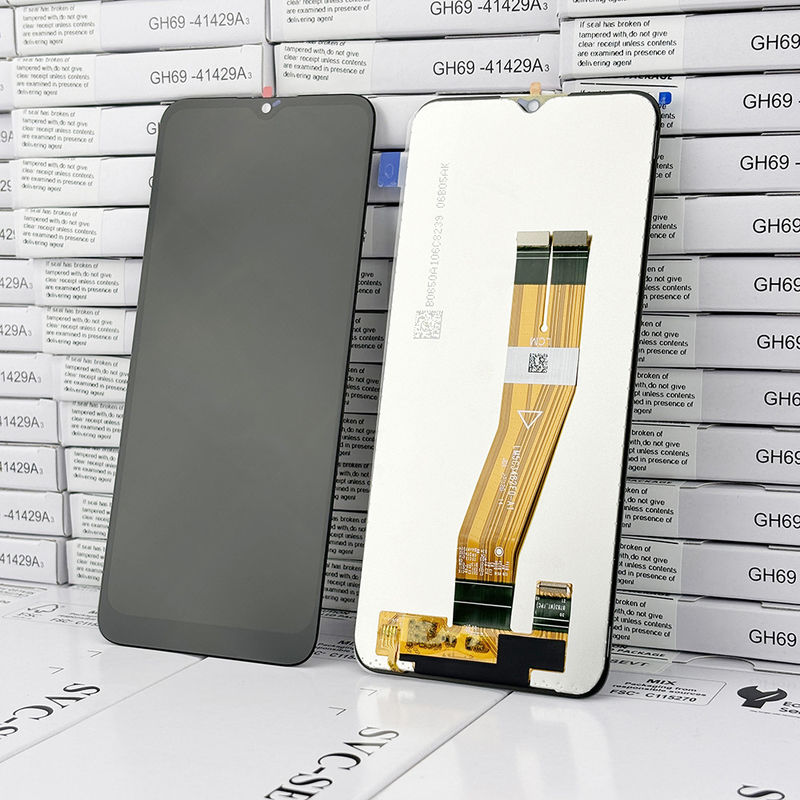 จอจอ LCD สีดํา แทน MOQ 5 ชิ้น สําหรับ A02S โมเดล โทรศัพท์มือถือ